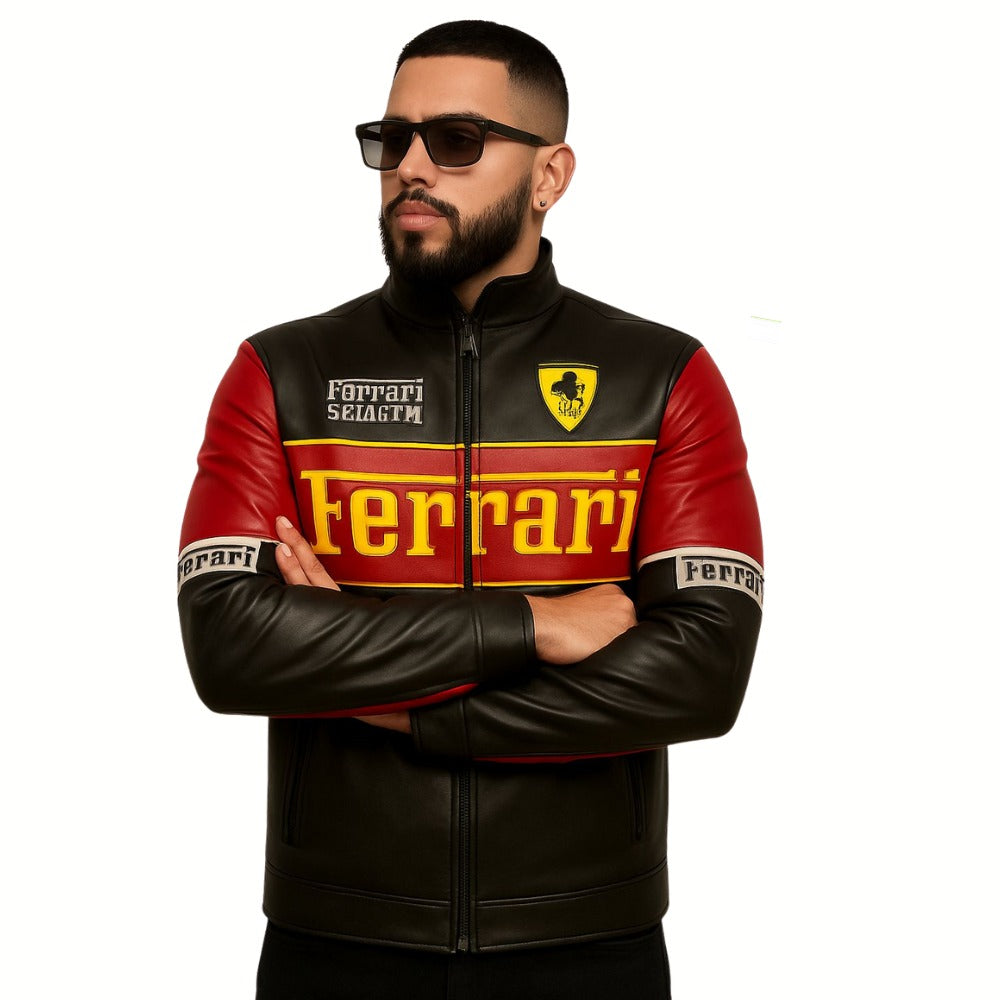 CHAQUETA LA FERRARI SCUDERIA - CUERO GENUINO
