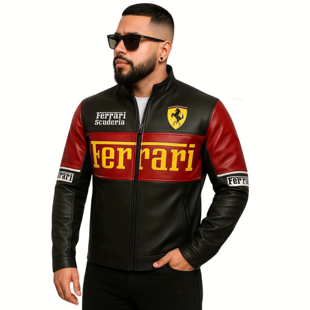 CHAQUETA LA FERRARI SCUDERIA - CUERO GENUINO